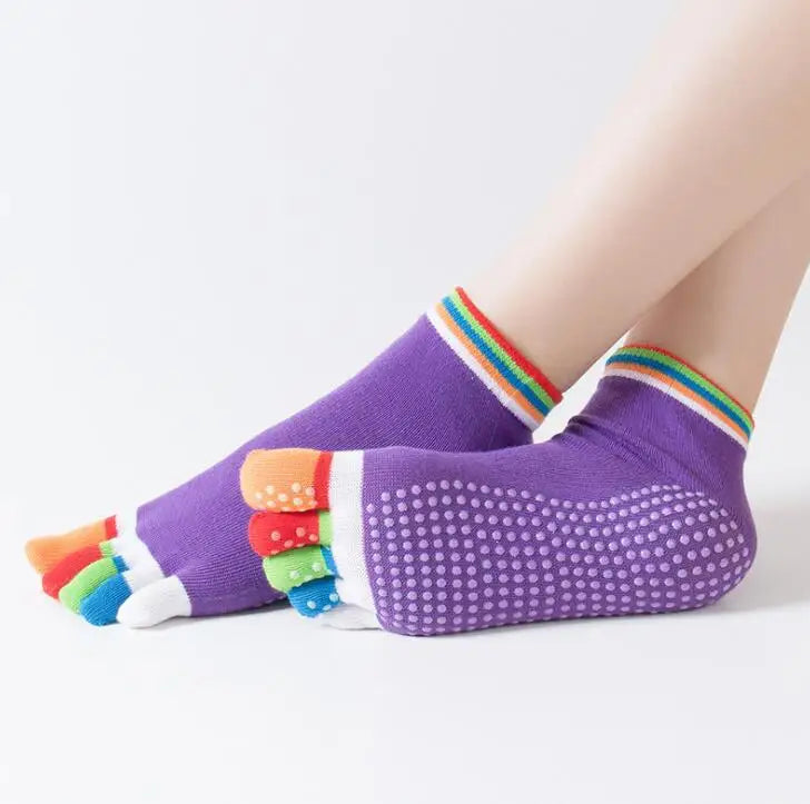 Colorful Non-Slip Toe Socks