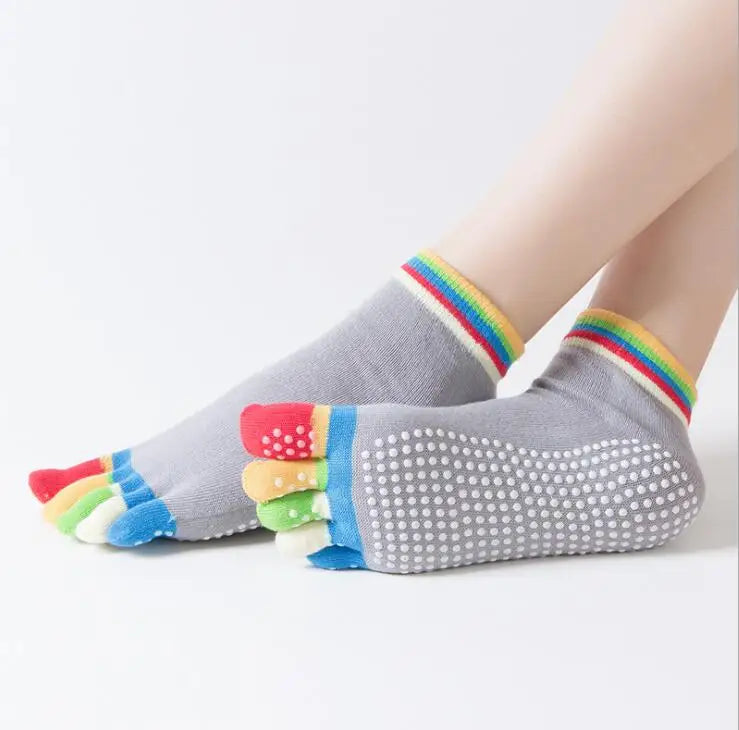 Colorful Non-Slip Toe Socks