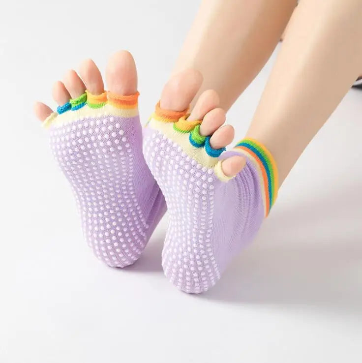 Colorful Non-Slip Toe Socks