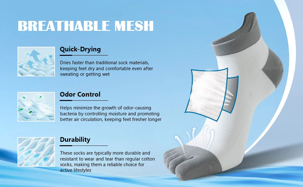 Moisture Wicking Toe Socks